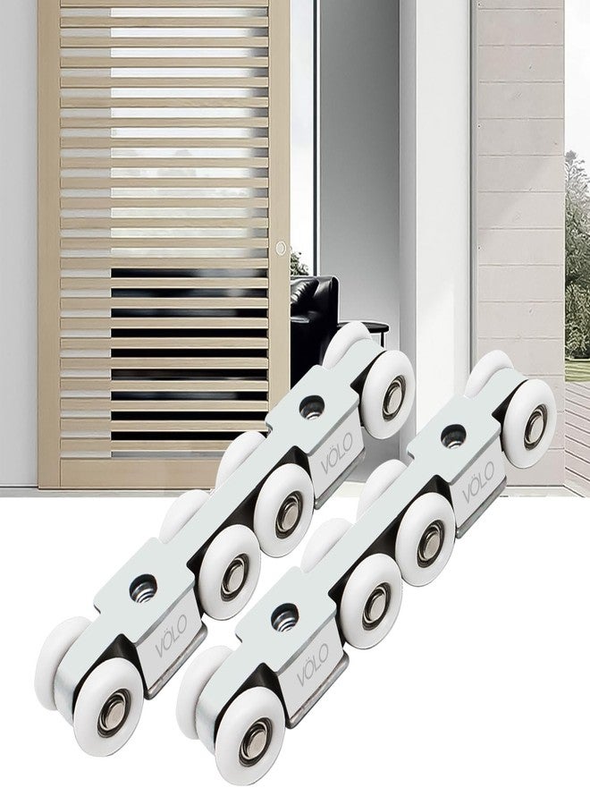 Volo 8 Wheels Door Track roller, Roller for C channel, Hanging Door Slide Wheel Track, Track Roller Sliding Door Roller Set Caster Sliding Door 8 Wheel Kit - Image 1